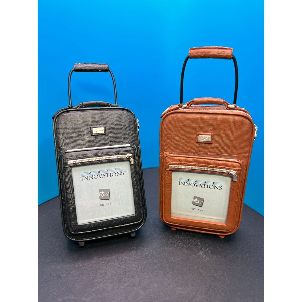 Russ Innovations Suitcase Picture Frames Travel Unique Gifts Set 2 Black Brown